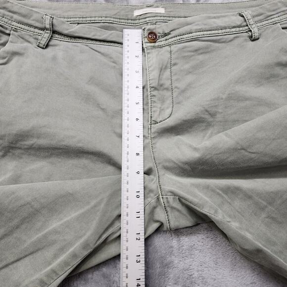 Maurices Pants Womens 15/16 Green Khaki Side Striped Chino Mid Rise Ankle Preppy - Picture 9 of 12